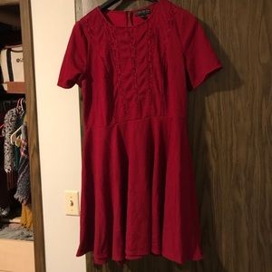 Forever 21+ berry colored dress with lace details.